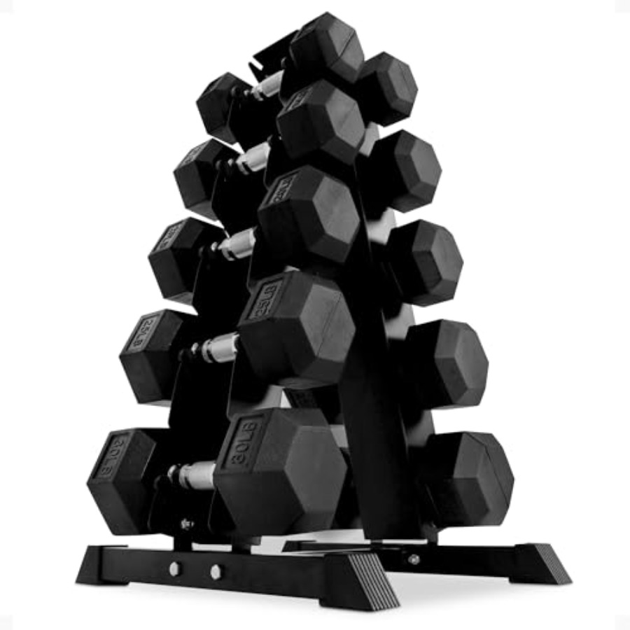 Home Gym Body Solid - Rubber Coated Hex Dumbbell Set with