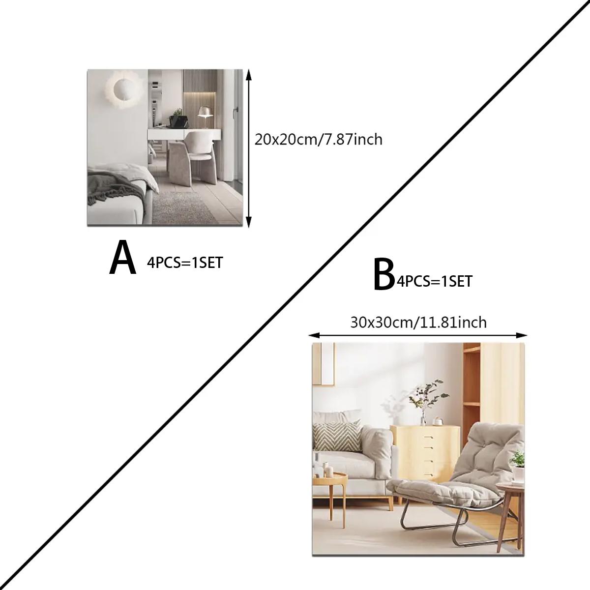 4Pcs Acrylic Mirror Wall Stick - đánh giá và giá Home Gym Kids
