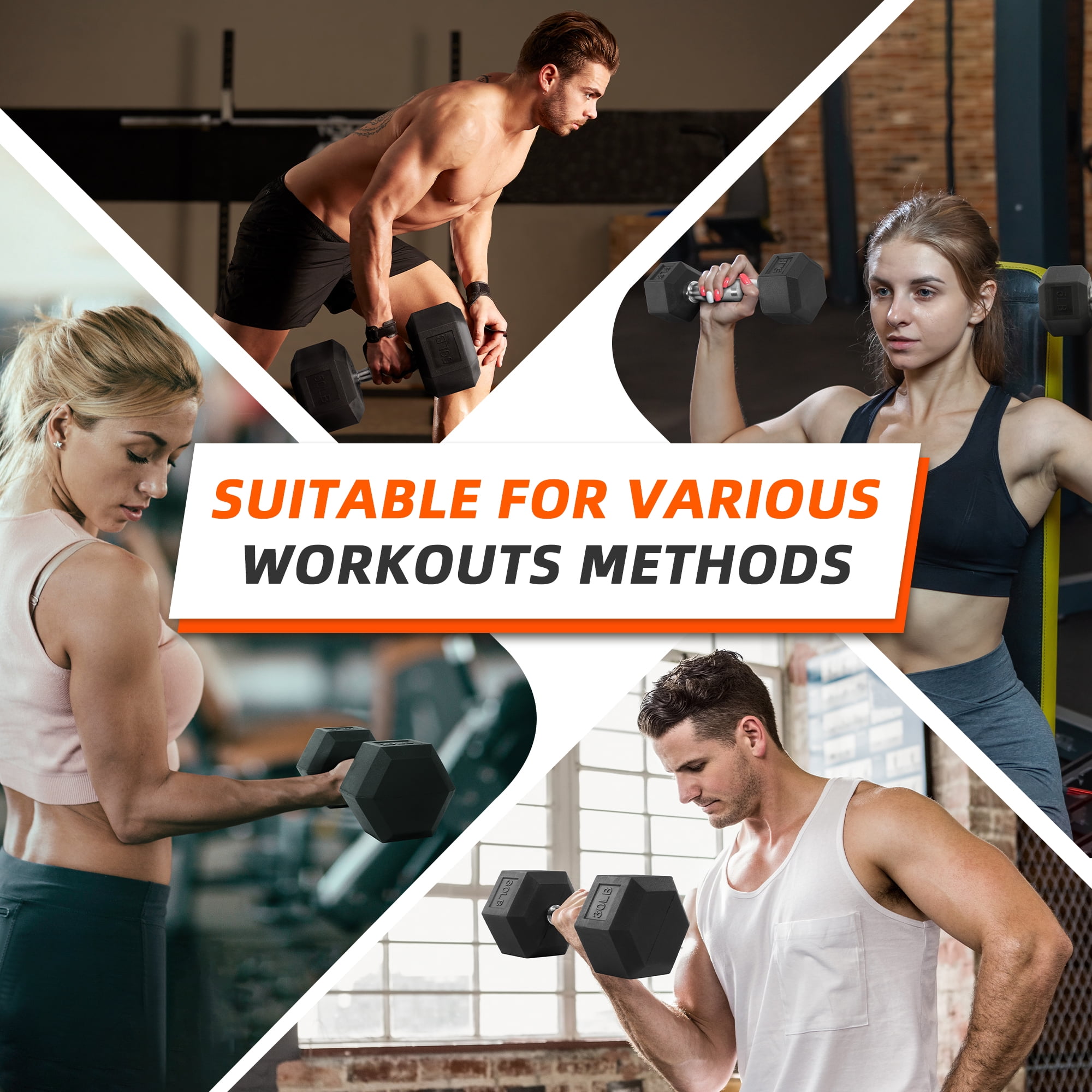 Rubber Coated Hex Dumbbell 10  - đánh giá và giá Home Gym System