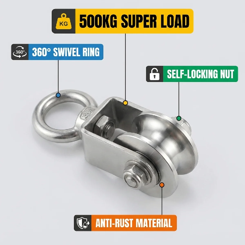 1PCS U Type Swivel Pulley 304  - đánh giá và giá Home Gym System